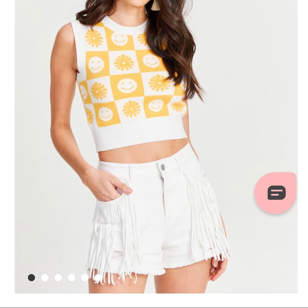 Fringe Denim Short
